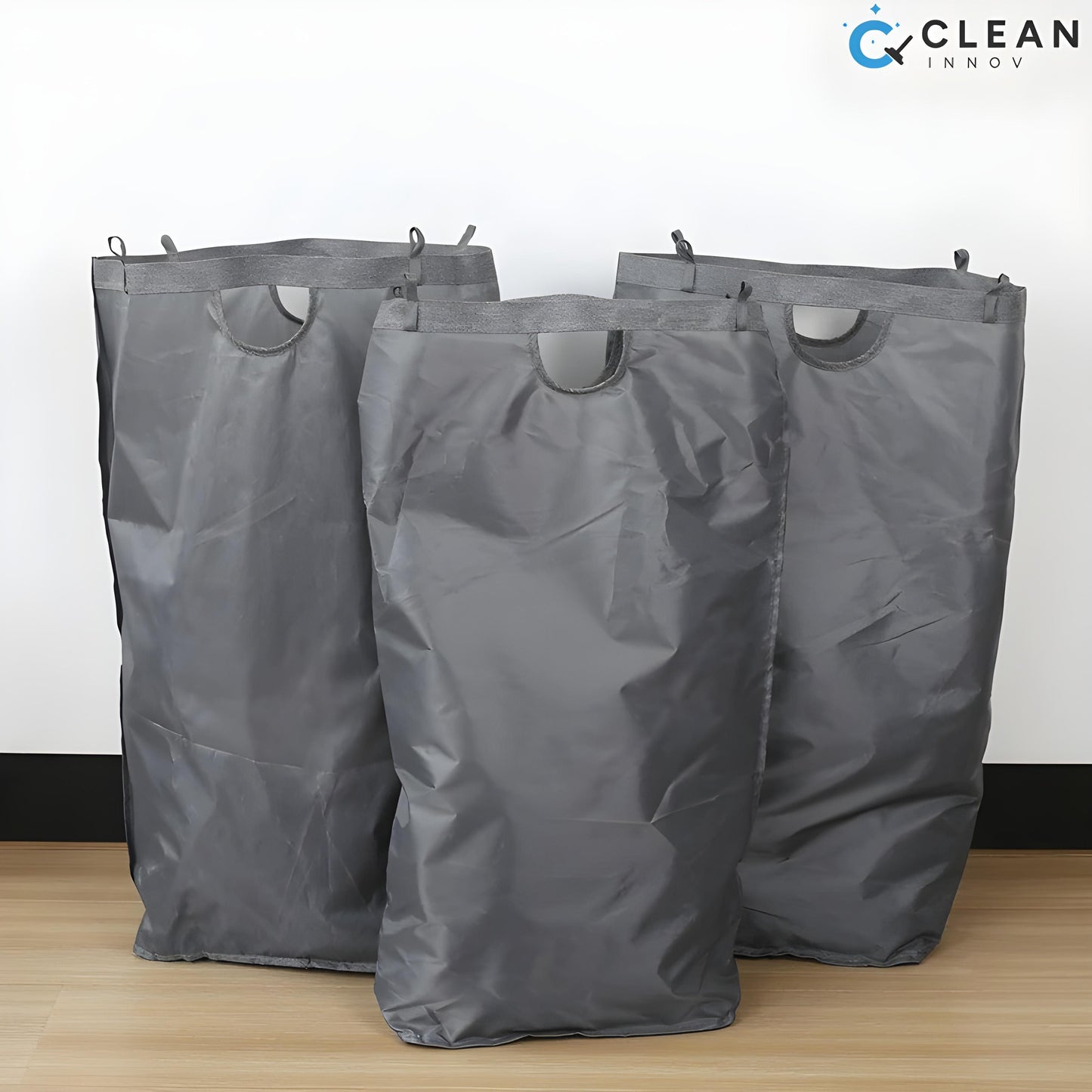 Panier à Linge avec Couvercle et 3 Sacs Amovibles 100L